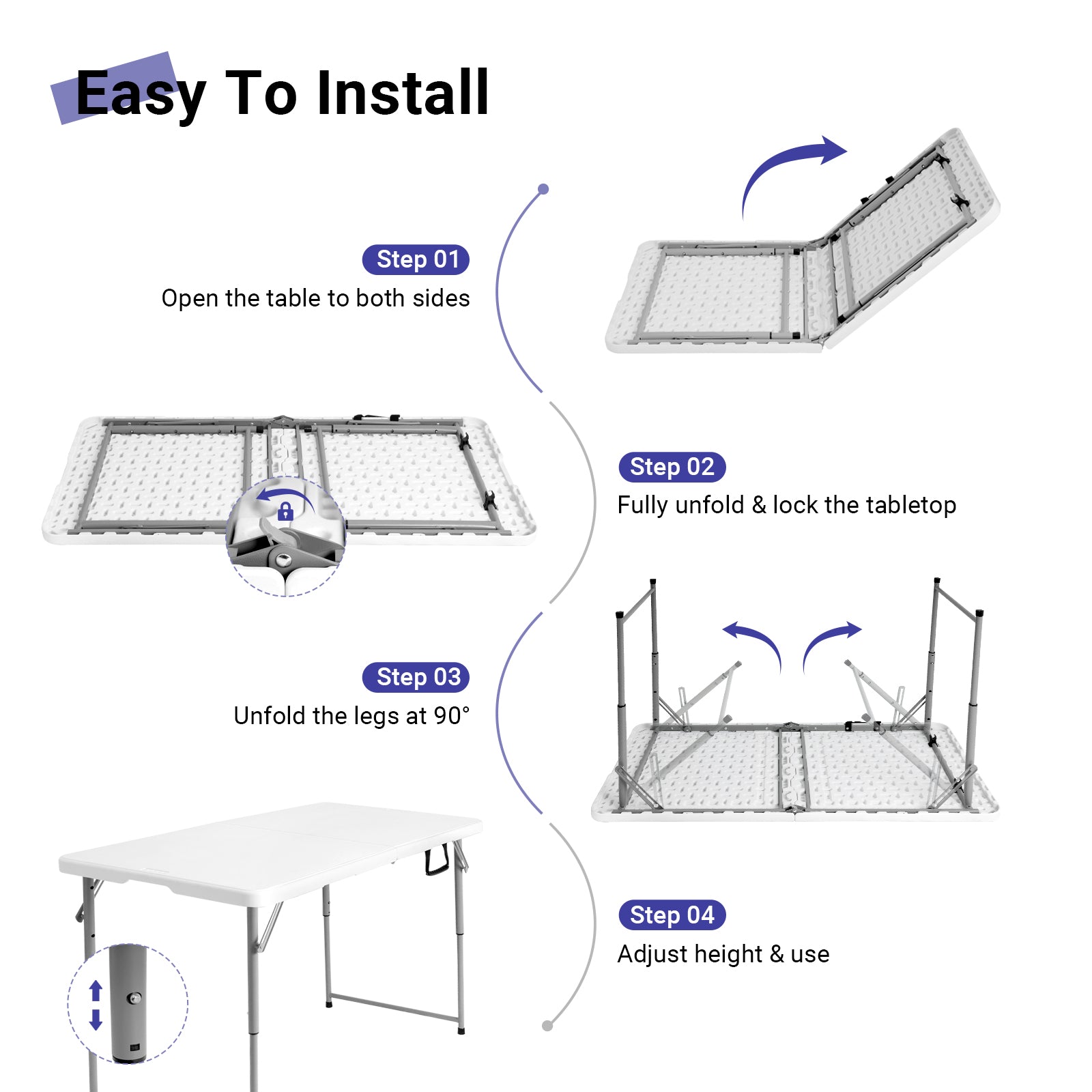 4FT Folding Table