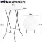 24" Round Folding Cocktail Table-1