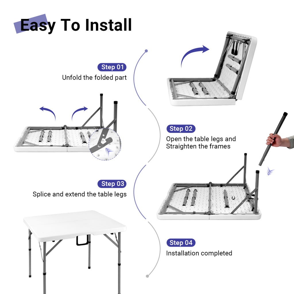 34" Square Folding Table