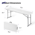 6FT Narrow Folding Table