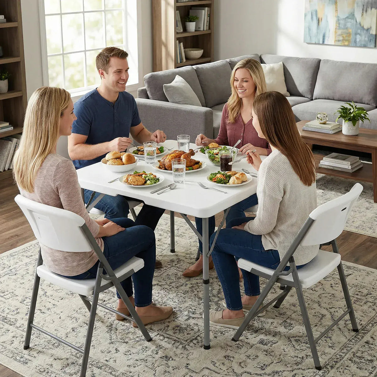 34" Square Folding Table