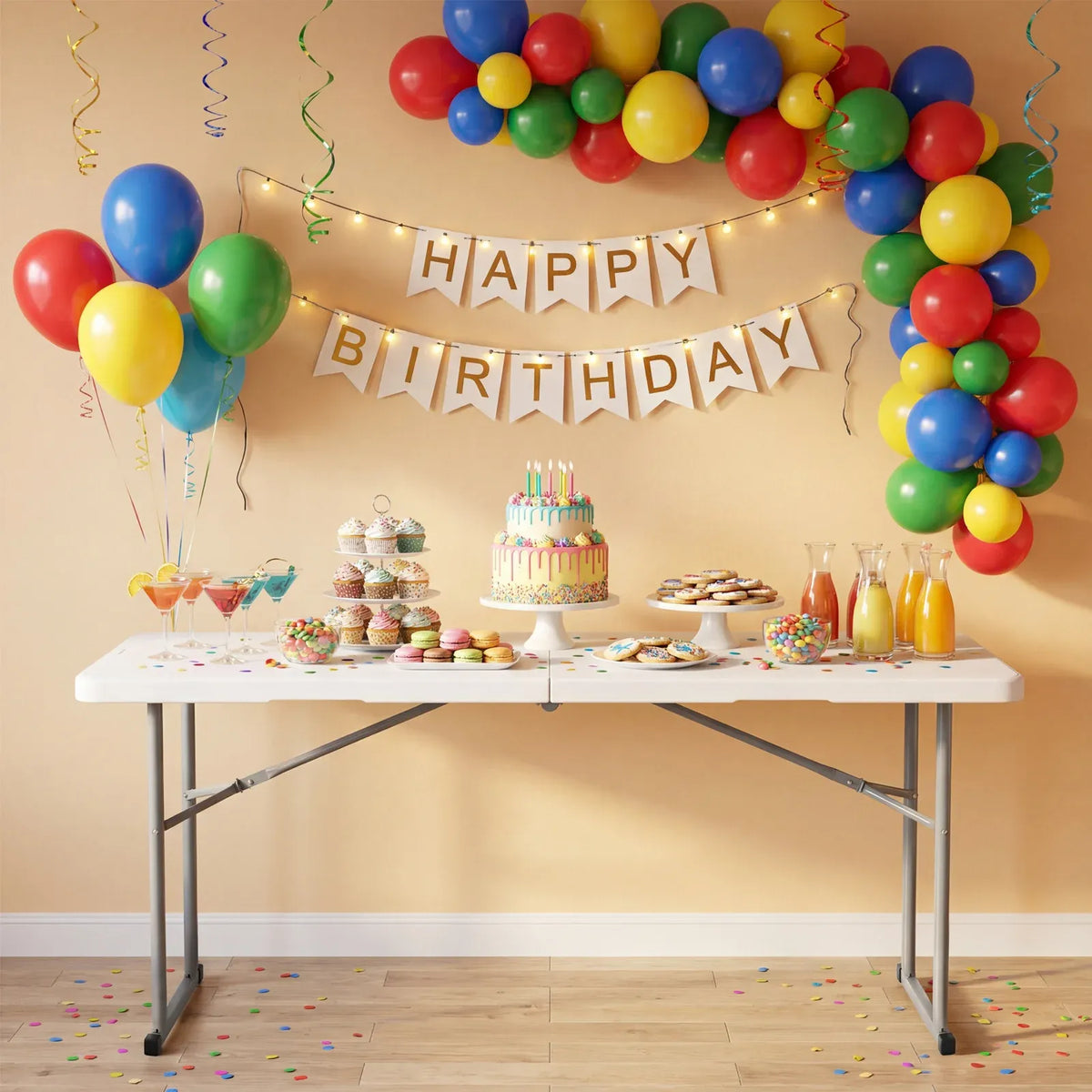 6FT Narrow Folding Table