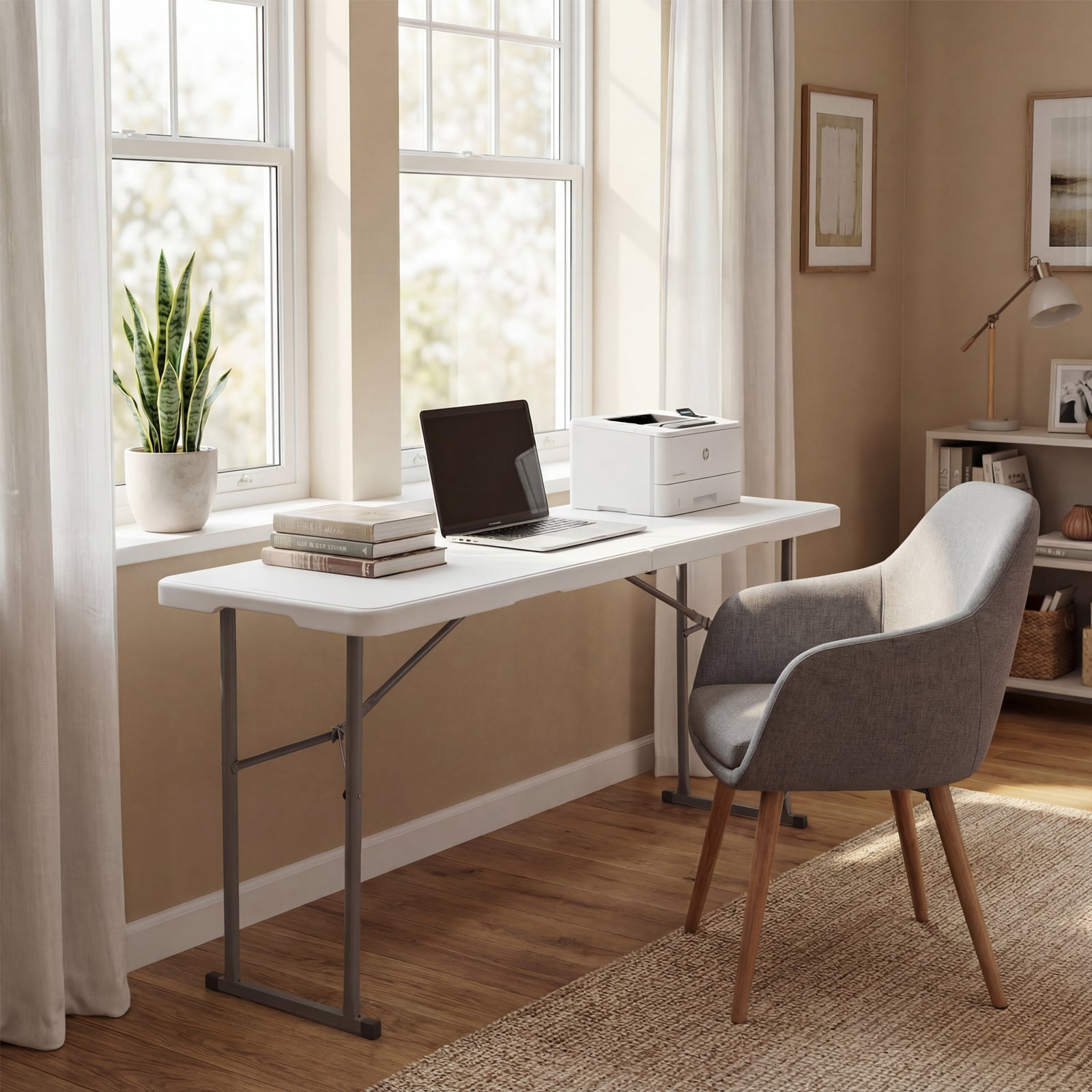 6FT Narrow Folding Table