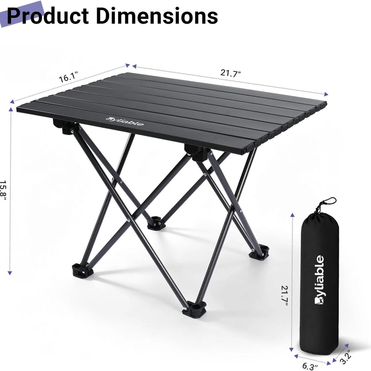 21.7" Compact Folding Camping Table