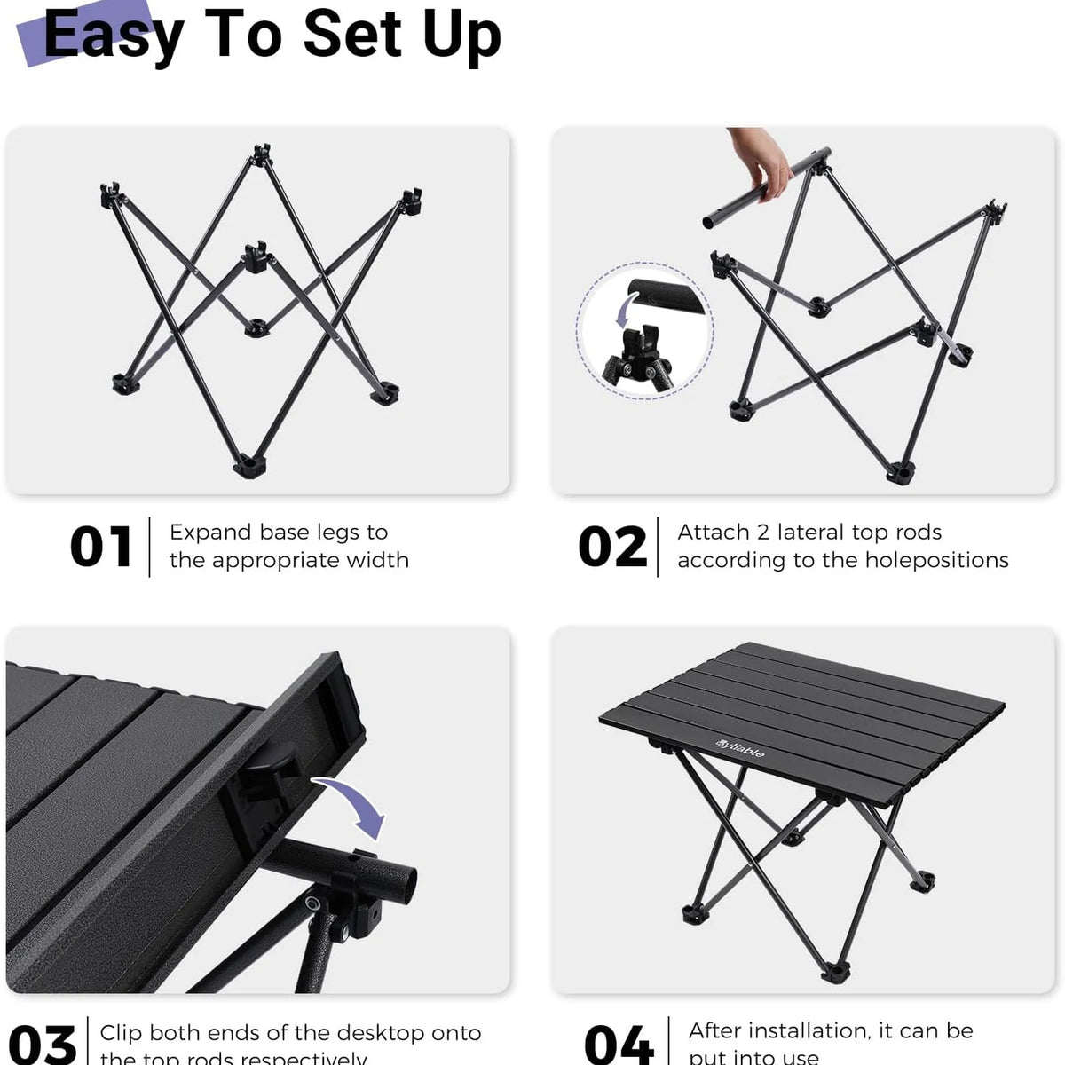Compact Aluminum Folding Camping Table -9