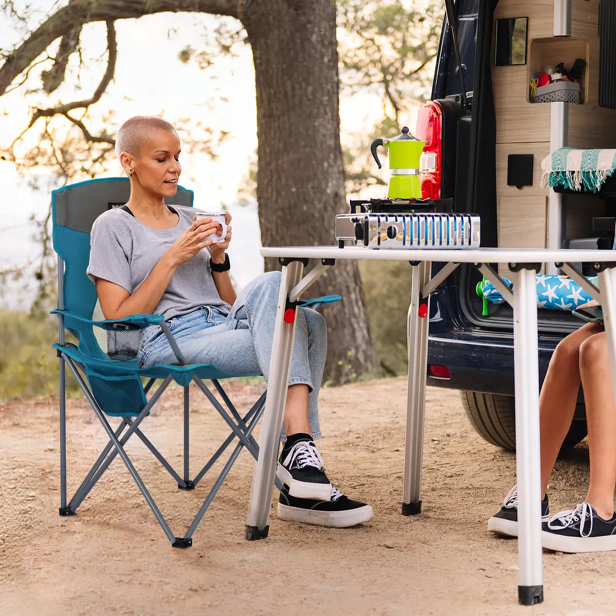 Large Folding Camping Chair with Cooler Bag
