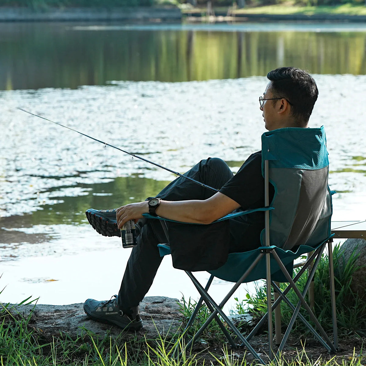 Large Folding Camping Chair with Cooler Bag