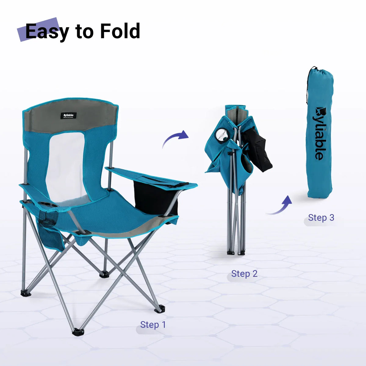 Large Folding Camping Chair with Cooler Bag