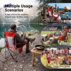 Oversize Folding Camping Chair with Cooler Bag