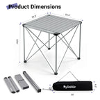 25.3" Portable Square Camping Table