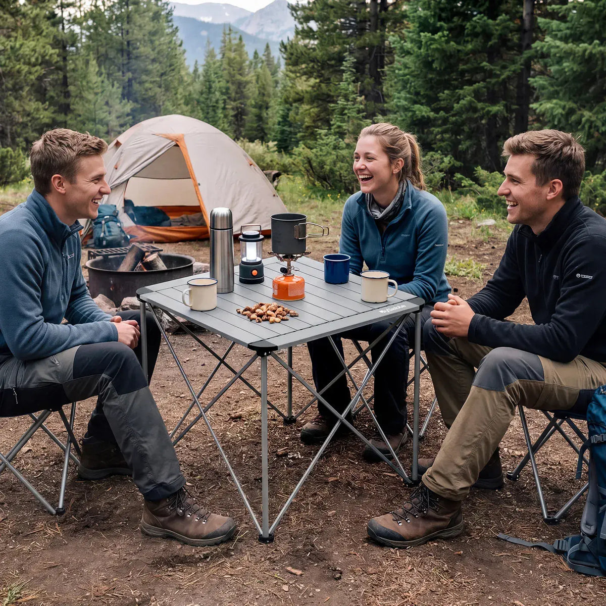 25.3" Portable Square Camping Table