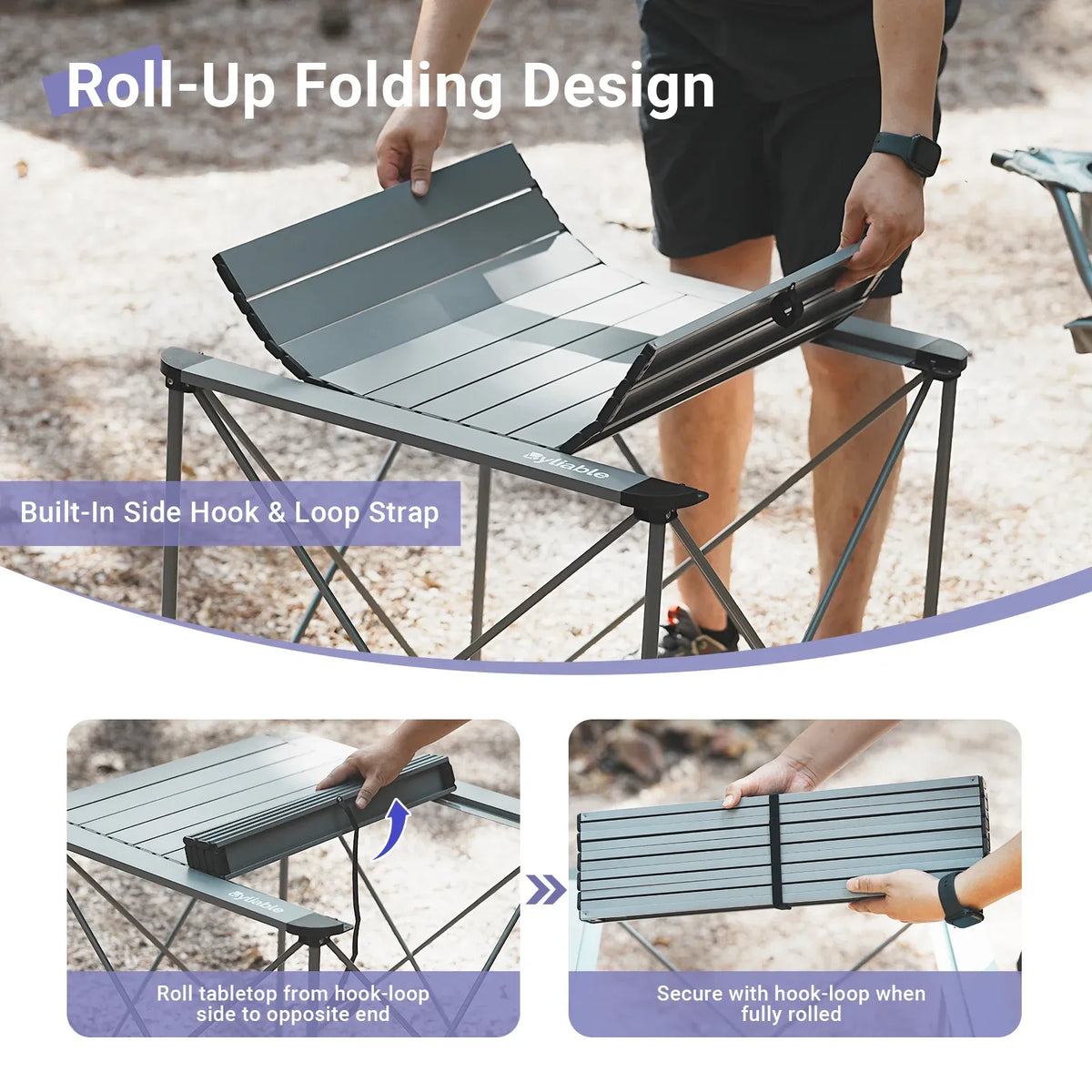 25.3" Portable Square Camping Table