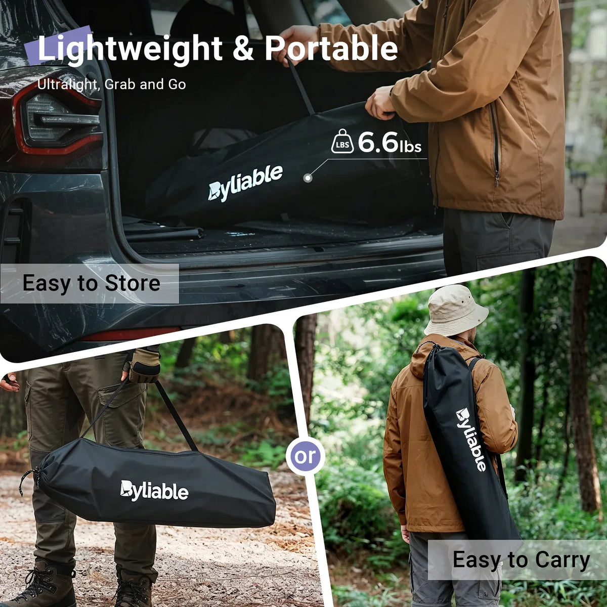 25.3" Portable Square Camping Table