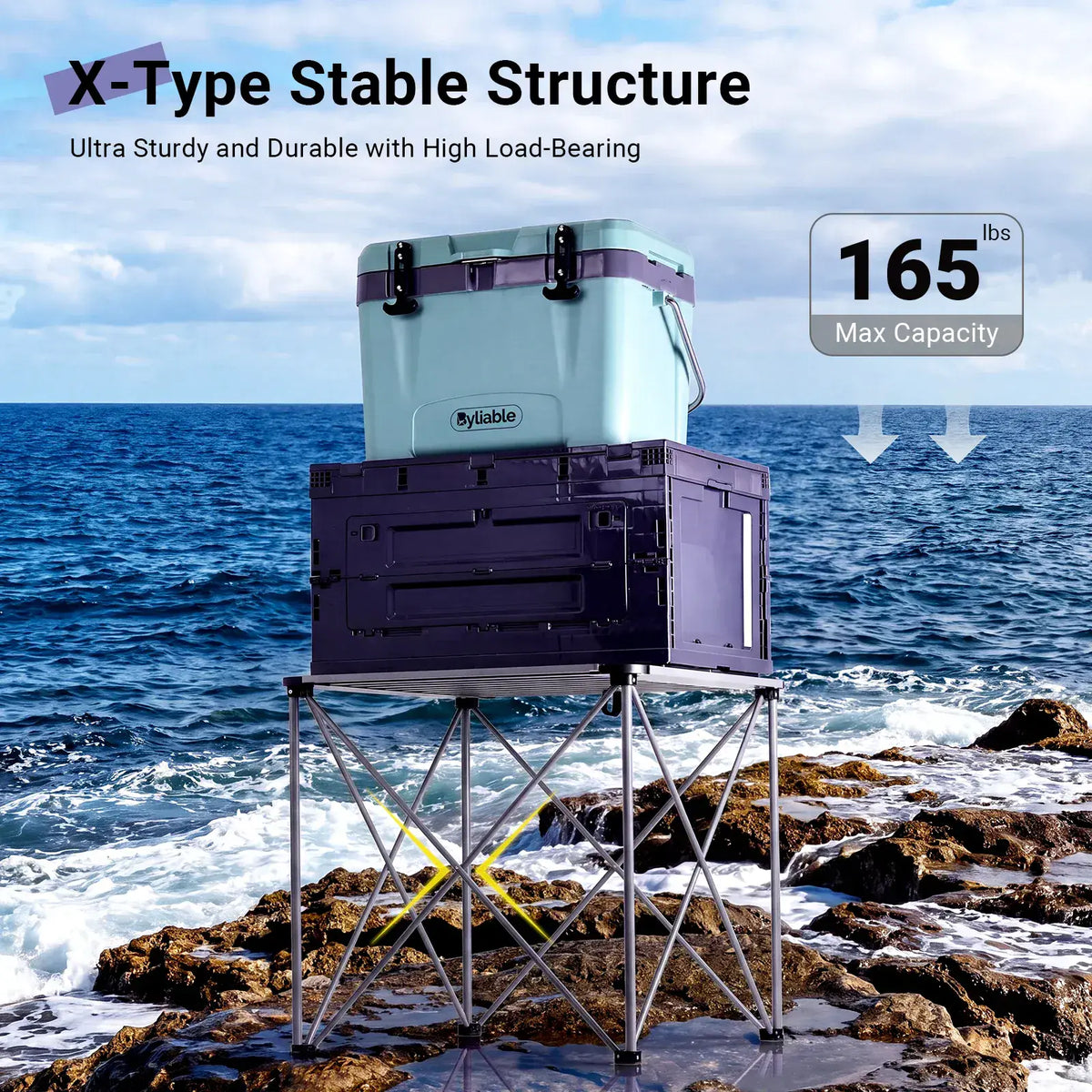 25.3" Portable Square Camping Table