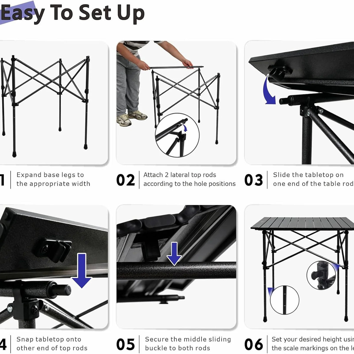 Square Aluminum Folding Camping Table-8