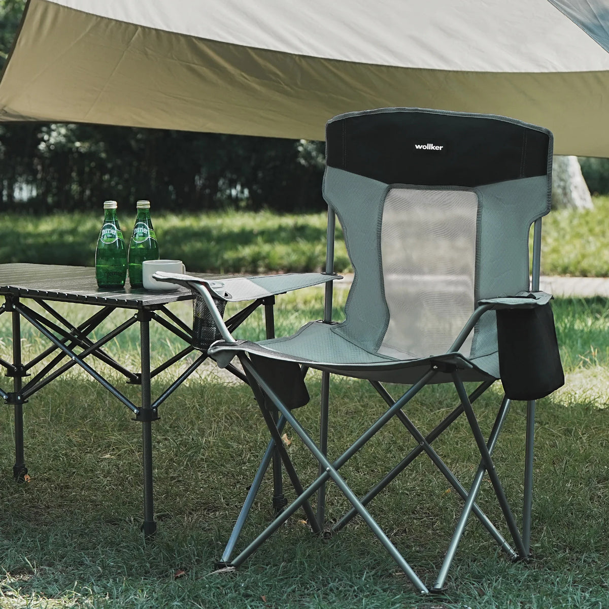 Wollker Folding Camping Chair with Cooler Bag